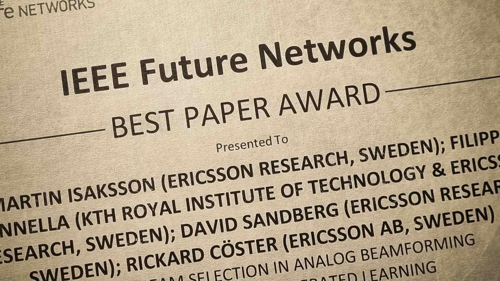 Best Paper Award at the IEEE FNWF 2023.